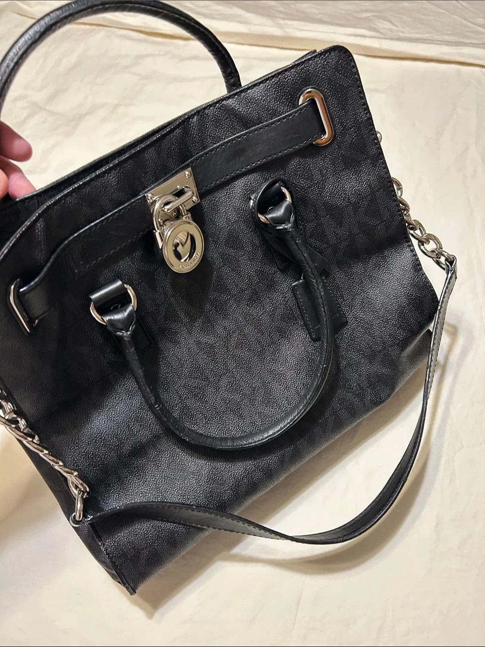 MICHAEL Michael Kors Black Satchel with Gold Hardware - Picture 1 of 13